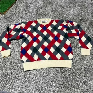 VINTAGE Argyle Sweater Women’s Large Preppy- See Note- Flawed